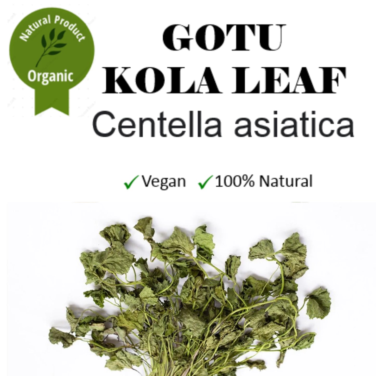 Share Organic Dried Gotu Kola Leaf Harbal Tea - 100% Natural Pure Premium Quality!