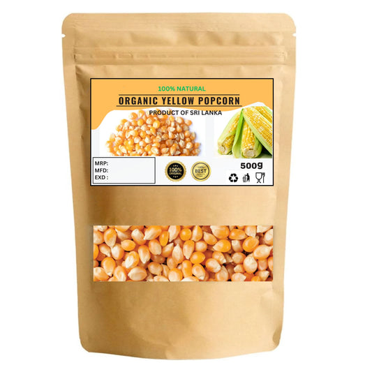 Organic Yellow Popcorn – Non-GMO, Whole, Vegan - 100% Natural Premium Quality!